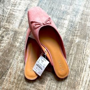Jcrew factory pink ballerina suede mules